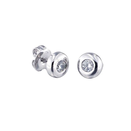 Foto de Pendientes dormilones oro blanco chaton circonita