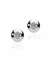 Foto de Pendientes dormilones oro blanco chaton circonita