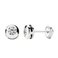 Foto de Pendientes dormilones oro blanco chaton circonita