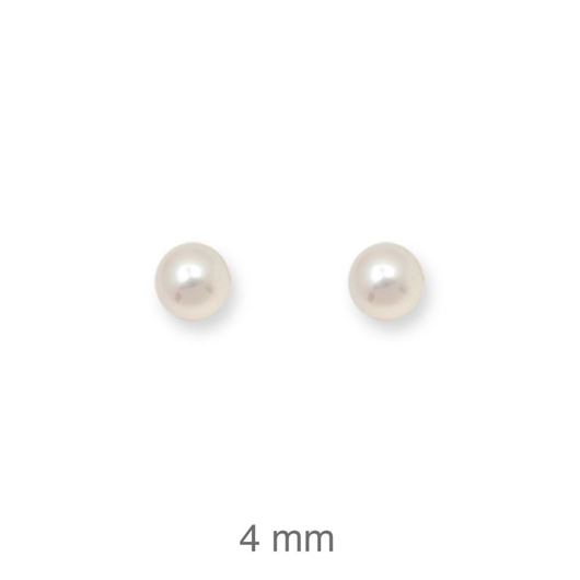 Foto de Pendientes dormilones oro amarillo 18kt y perlas 4 mm