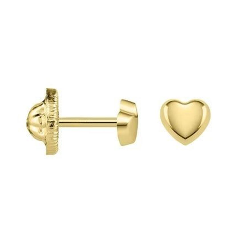 Foto de Pendientes de bebé corazones en oro amarillo 18kt