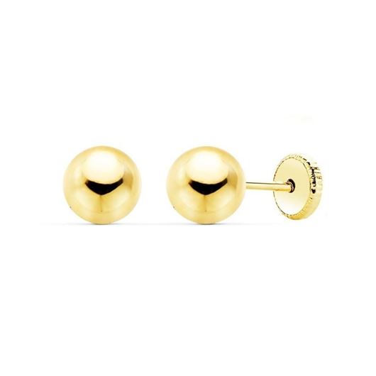 Foto de Pendientes dormilones bola oro blanco 18kt 8 mm