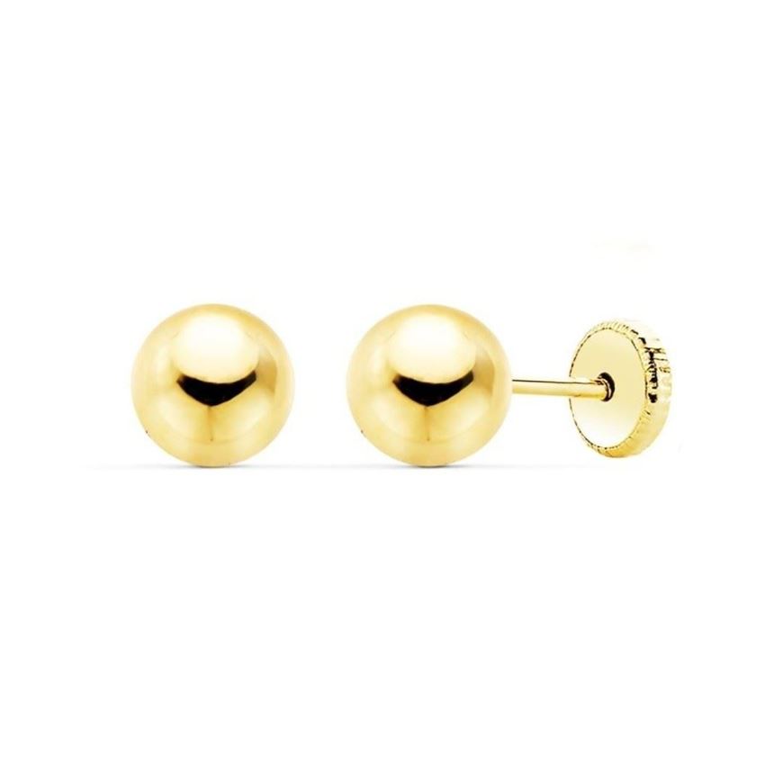 Foto de Pendientes dormilones bola oro blanco 18kt 8 mm