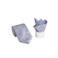 Foto de Corbata + pañuelo microfibra estampado en tonos azules