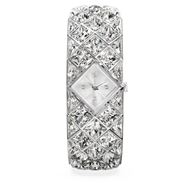 Foto de Reloj Curiosa Bangle Pulsera de cristal, Tono plateado, Acero inoxidable