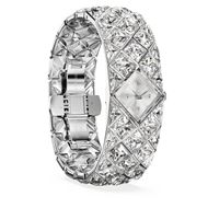 Foto de Reloj Curiosa Bangle Pulsera de cristal, Tono plateado, Acero inoxidable