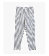 Foto de Pantalón vestir raya marinera blanco y azul lino