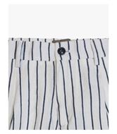 Foto de Pantalón vestir raya marinera blanco y azul lino