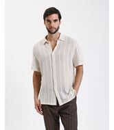 Foto de Camisa bowling de punto entramado beige