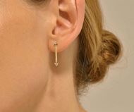 Foto de Pendientes plata baño dorado basrras dos circonitas