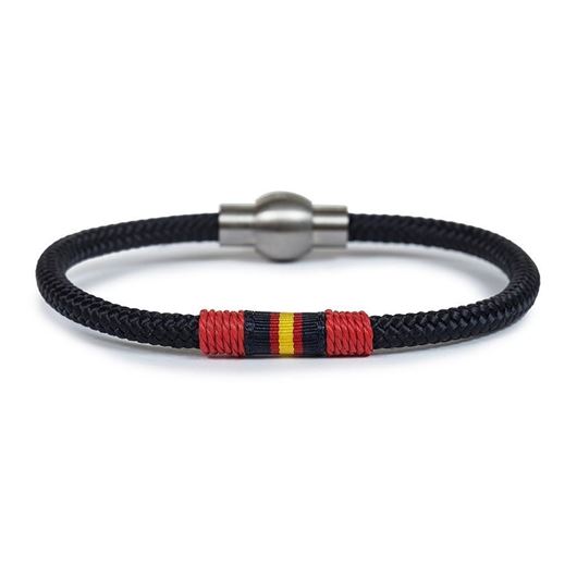 Foto de Pulsera cordón náutico con bandera España con hilo rojo 22cm