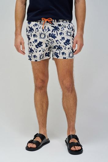 Foto de Bañador estampado figuras off-white y marino