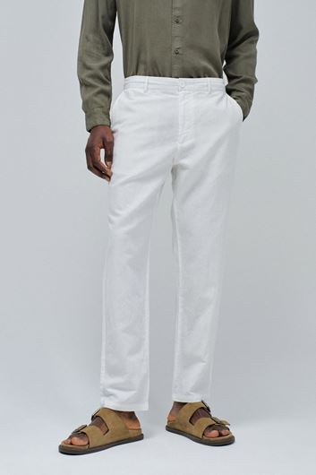Foto de Pantalón largo de lino y algodón color blanco