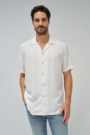 Picture of Camisa manga corta en denim ligero color blanco