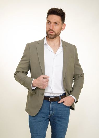 Foto de Americana Slim Fit verde caqui sin forro