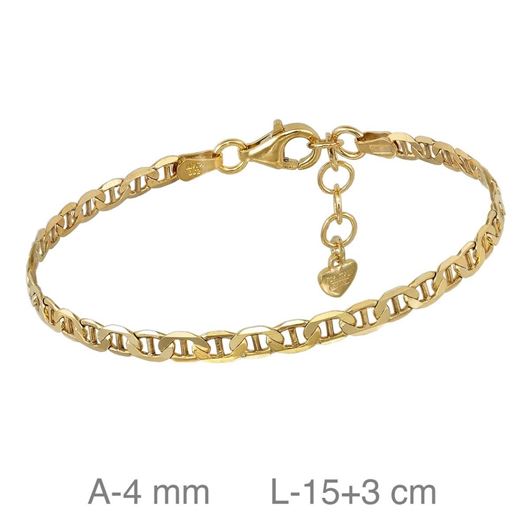Foto de Pulsera eslabones de plata con baño de oro