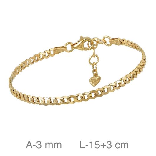 Foto de Pulsera eslabones de plata con baño de oro