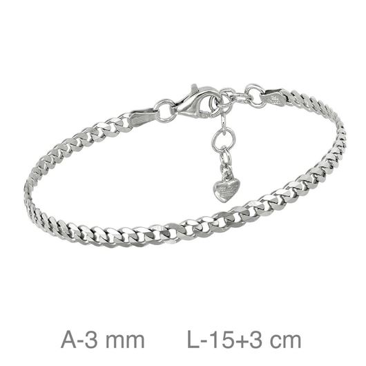 Foto de Pulsera eslabones de plata con baño de rodio