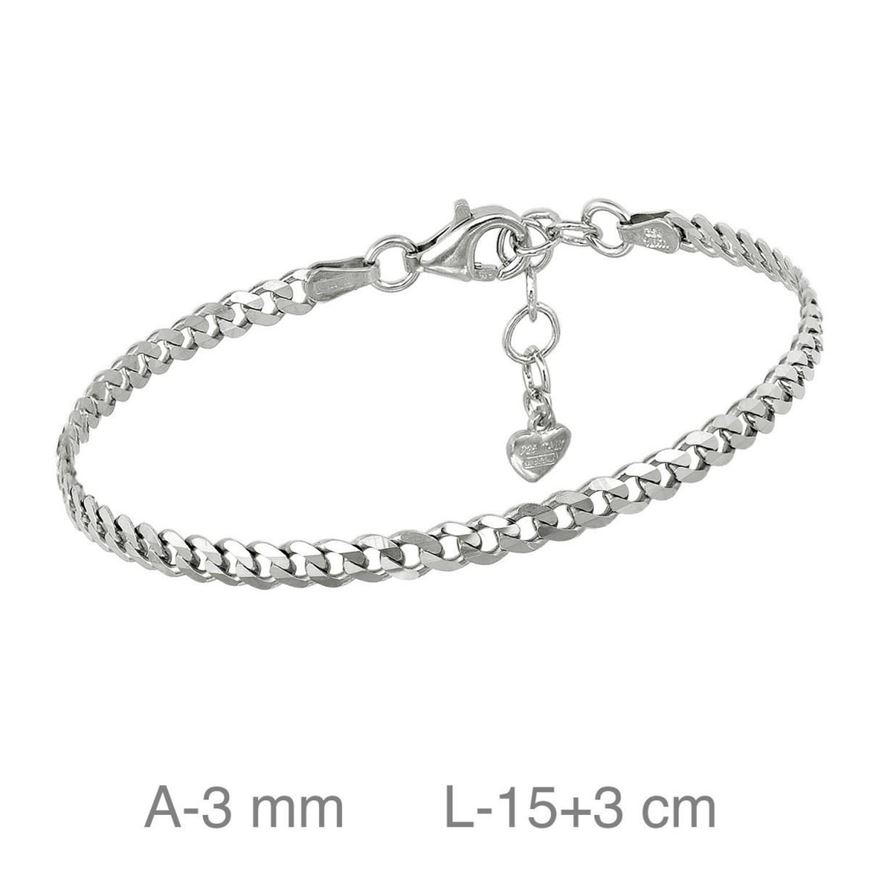 Foto de Pulsera eslabones de plata con baño de rodio