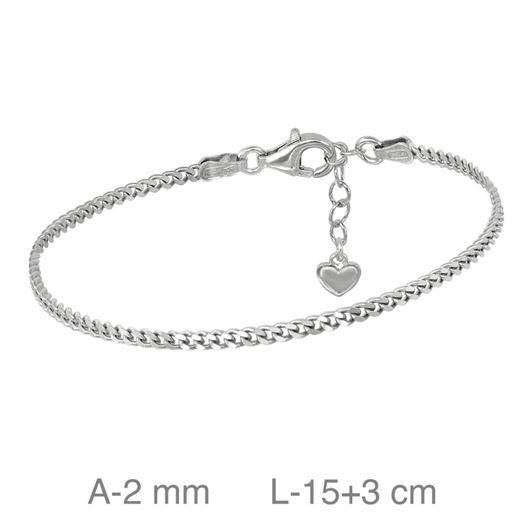 Foto de Pulsera eslabones de plata con baño de rodio