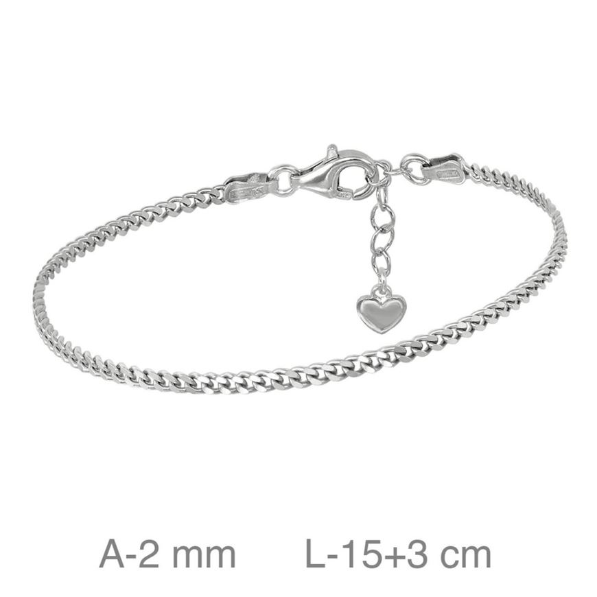Foto de Pulsera eslabones de plata con baño de rodio