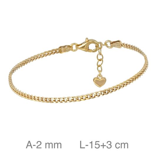 Foto de Pulsera eslabones de plata con baño de oro