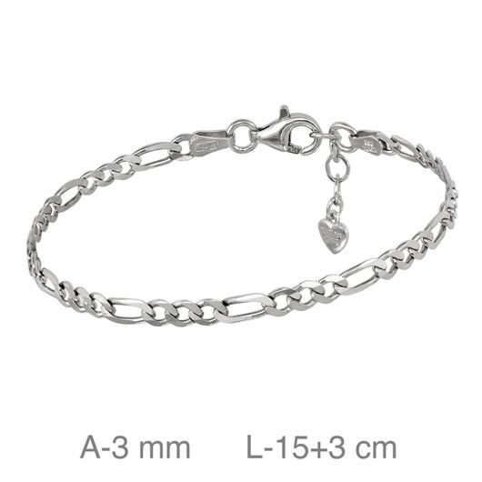 Foto de Pulsera plata eslabon 3x1
