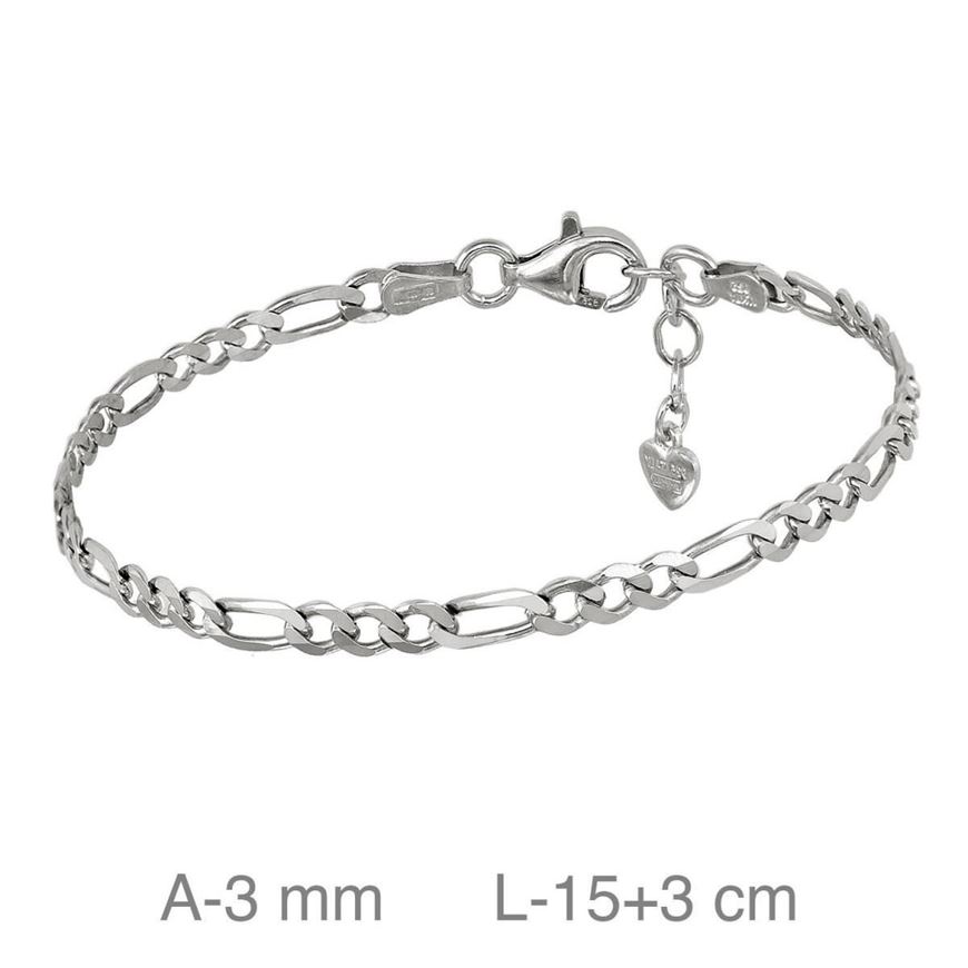 Picture of Pulsera plata eslabon 3x1