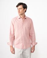 Picture of Camisa lino y algodón rosa lavado