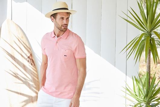 Picture of Polo manga corta color rosa coral