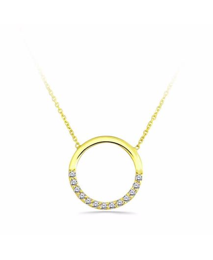 Foto de Gargantilla en oro amarillo 18kt círculo con circonitas blancas