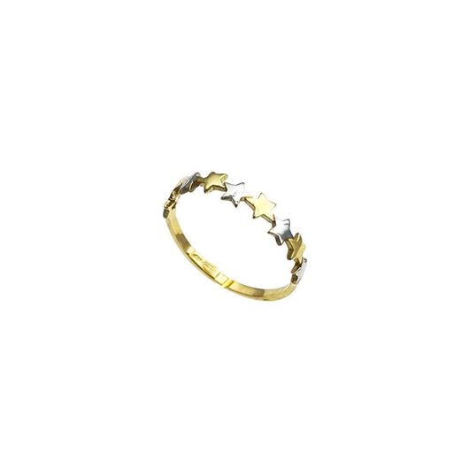 Foto de Anillo de estrellas bicolor en oro 18kt
