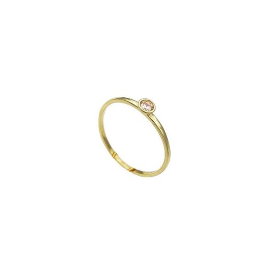 Foto de Anillo de oro amarillo 18kt y un chatón de circonita rosa