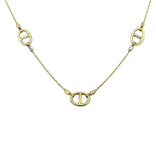 Foto de Gargantilla con eslabones de calabrote en oro amarillo 18kt