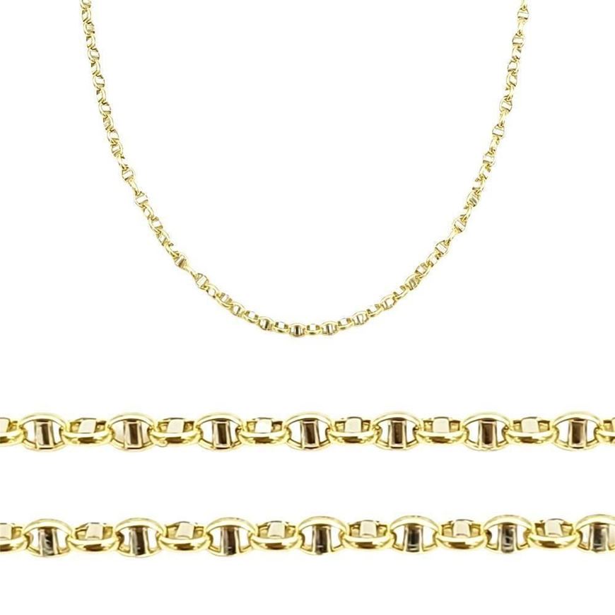 Foto de Cadena de oro 18kt eslabón travesino especial, grosor 1,60mm, longitud 50cm