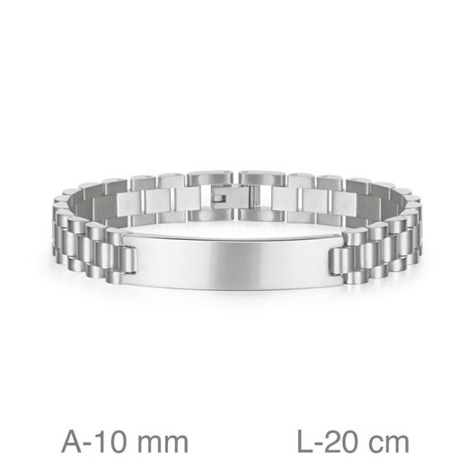 Foto de Pulsera de acero eslabonada con placa