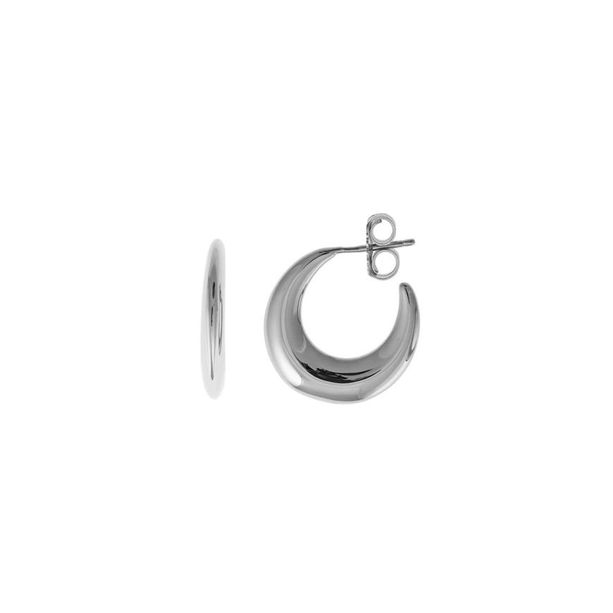 Foto de Pendientes plata rodio aro liso 2 X 2cm