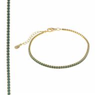 Foto de Pulsera Blink plata chapado dorado circonitas brillantes paraiba 15+3cm