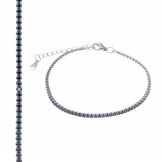 Foto de Pulsera plata rodio circonitas brillantes tanzanita