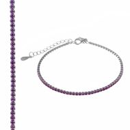 Foto de Pulsera Blink plata rodio circonitas brillantes rubi rosa 15+3cm