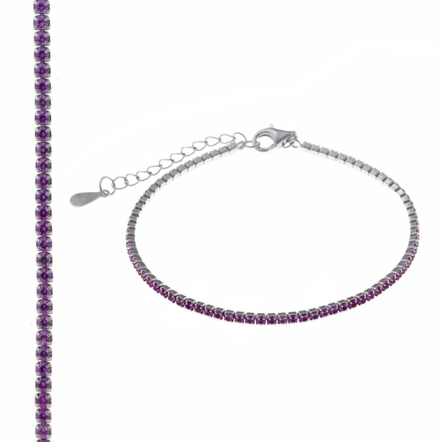 Foto de Pulsera Blink plata rodio circonitas brillantes rubi rosa 15+3cm