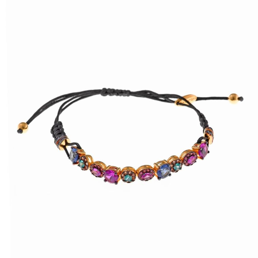 Foto de Pulsera plata chapado dorado circonitas circonitas rosa 24 X 0.50cm
