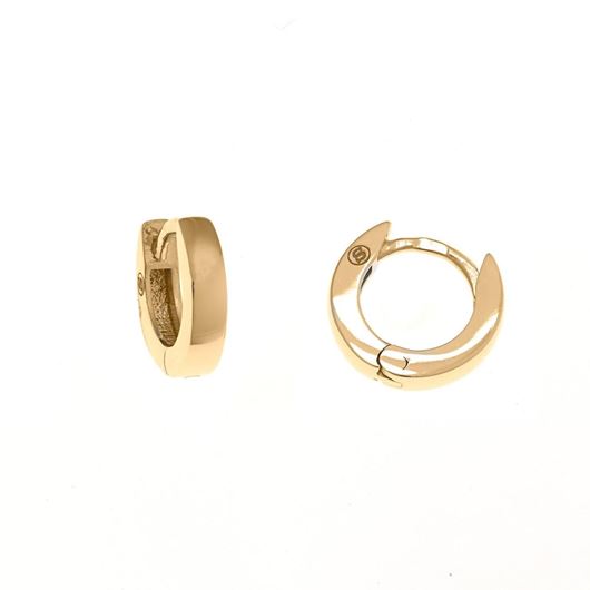 Foto de Pendientes plata chapado dorado aros brillo, 12mm diametro, 2,25mmgrosor