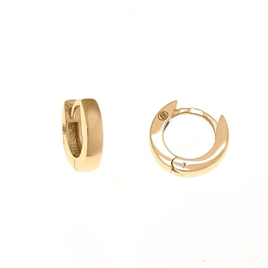 Foto de Pendientes plata chapado dorado aros brillo, 12mm diametro, 2,25mmgrosor