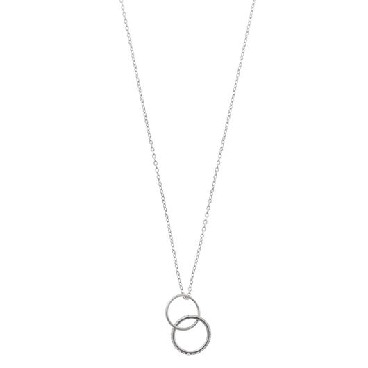 Foto de Collar plata rodio dos aros entrelazados uno