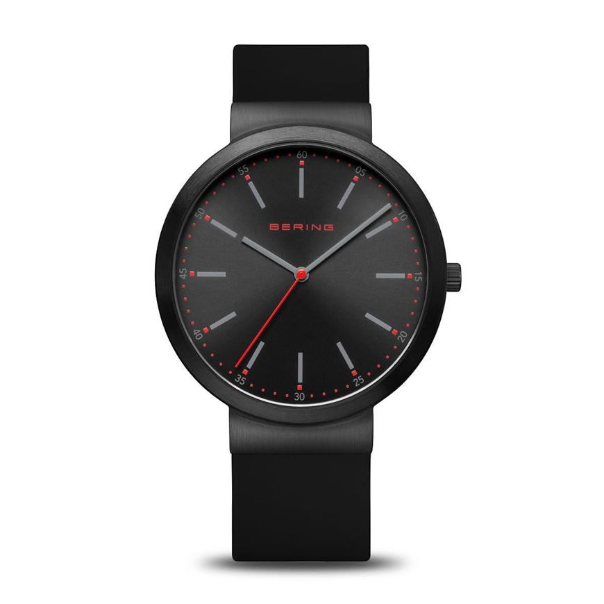 Foto de Reloj Classic acero esfera negra 41mm y correa de silicona negra
