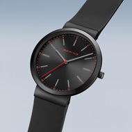 Foto de Reloj Classic acero esfera negra 41mm y correa de silicona negra