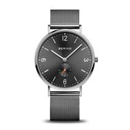 Foto de Reloj Classic acero esfera blanca 40mm y correa de cuero negra 