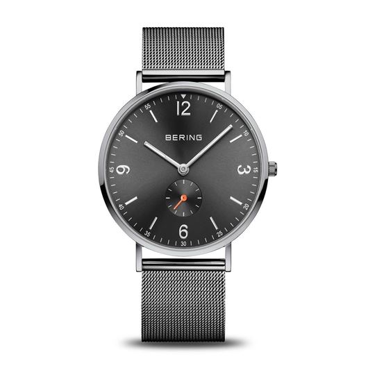 Foto de Reloj Classic acero esfera blanca 40mm y correa de cuero negra 