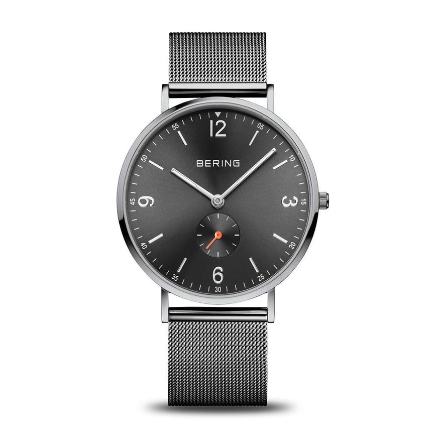 Foto de Reloj Classic acero esfera blanca 40mm y correa de cuero negra 